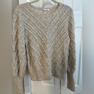 GAP- Shaker Stitch Cream Crewneck Sweater